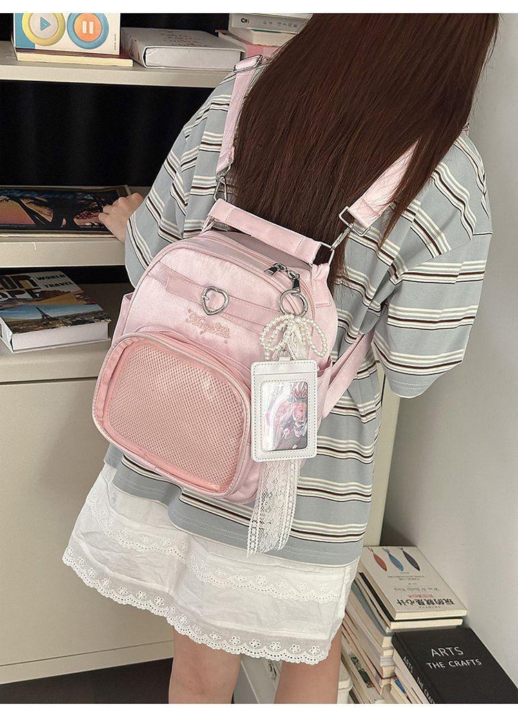Y2K New Women Cute Ita Backpacks Lolita Girl Transparent Bag Fashion Shoulder Crossbody Bag Large Capacity DIY Display Knapsacks