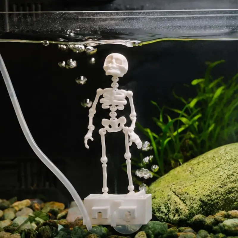 Halloween Gothic Multi-Jointed Skull Ornament, Fish Tank Decor, Underwater Skeleton Scene, Aquarium Landscape Decoration