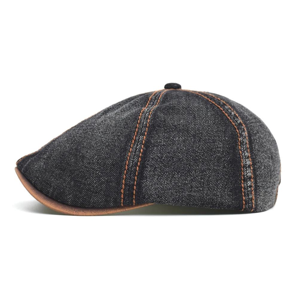 Denim Beret Hat Washed Vintage Peaked Cap Adjustable Cotton Newsboy Cap Casual Hats Flat Cap