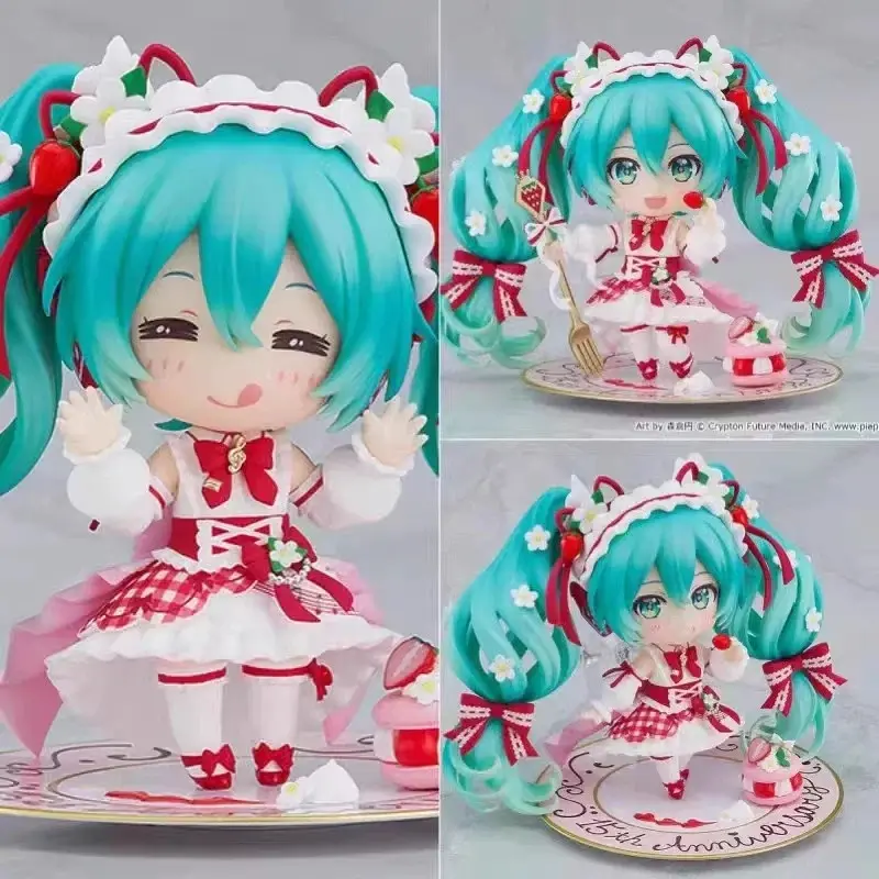 Anime Hatsune Miku Strawberry Cake Nendoroid#1939 Action Figure Model Toy 15th Anniversary Edition Collectible Ornament Gifts
