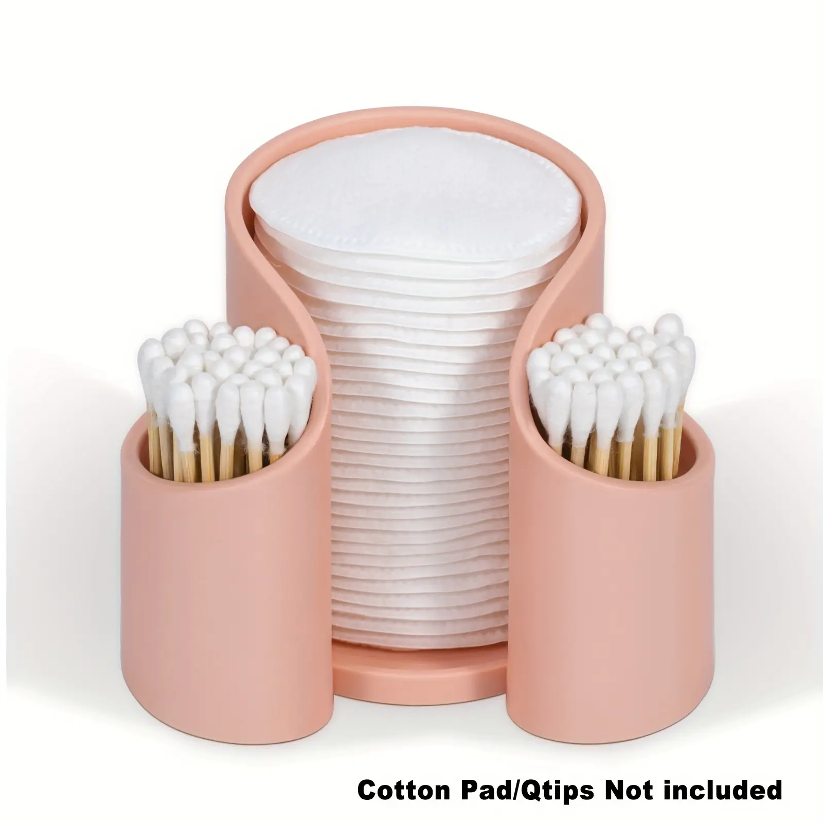 1 Pack Bathroom Storage Organizer Box, Countertop Divided Container for Cotton Pads, Swabs, Dental Floss with  Floss Dispenser, Multi-purpose Vanity Makeup Caddy for Bathroom Accessories