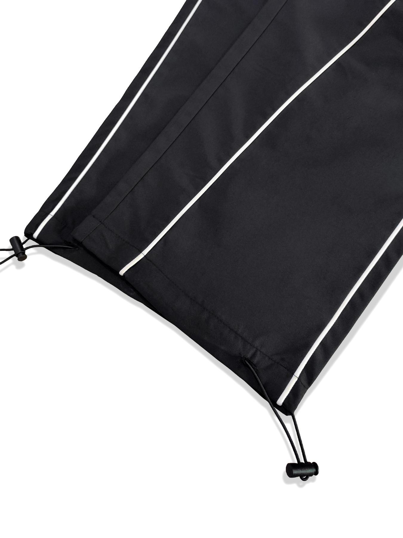 Men's Loose Letter Patched Contrast Binding Pocket Detail Drawstring Cargo Pants, Mens Pants, Casual Trousers for Spring Fall Winter