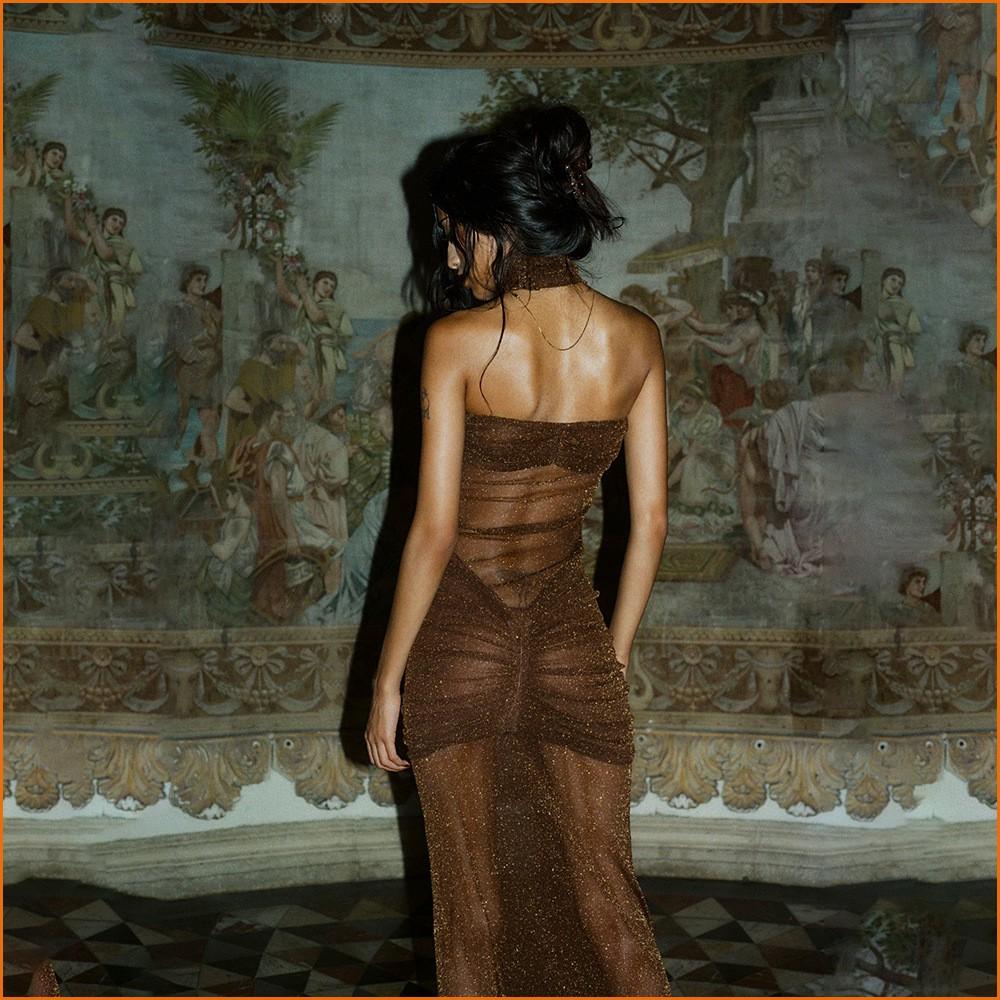 KODA & CO 04 European & American 2025 New Style Sexy & Elegant High-End Slim Fit Tube Backless Mermaid Maxi Dress