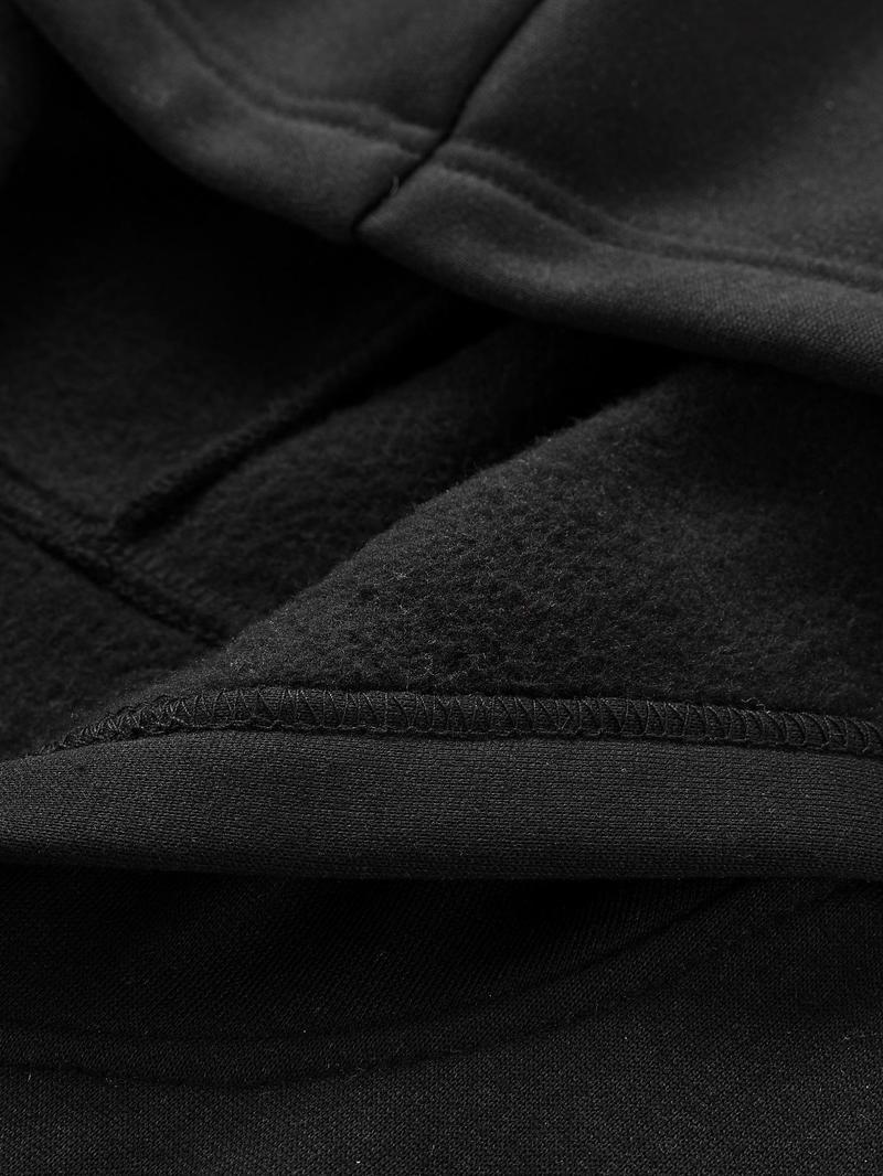 Women's Solid Zip Up Thermal Crop Hoodie, Casual Long Sleeve Hooded Sweatshirt for Winter, Women's Clothing for Daily Wear, Cropped Hoodie