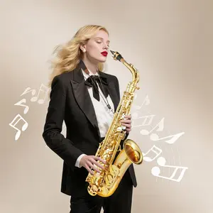 Professional Eb Alto Saxophone for Beginners and Students - Complete Kit with Protective Cover, Mouthpiece, Cleaning Rod, Cloth, Gloves - Durable Electrophoresis Gold Finish - Ideal for Band Practice