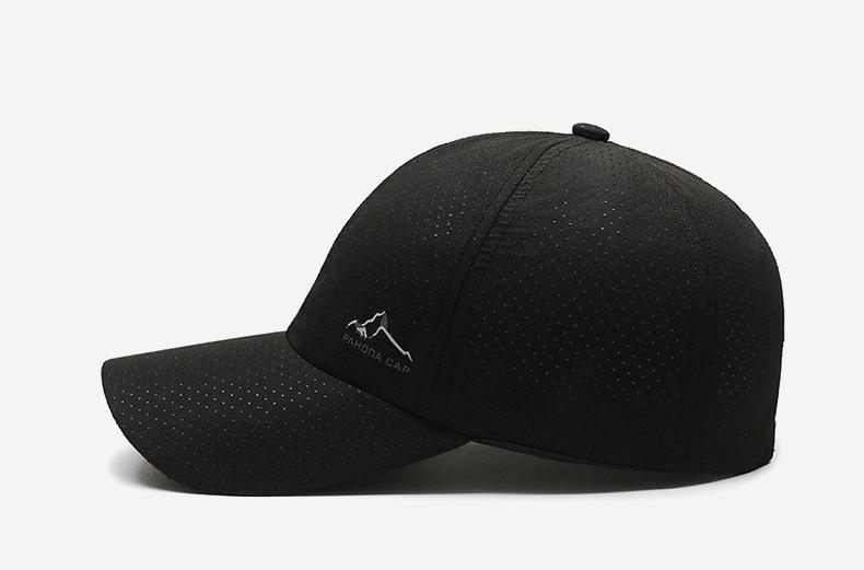 Quick-Dry Perforated Mountain Patch Baseball Cap | Unisex Lightweight Outdoor Hat - Adjustable Strap, UV Protection, Perfect for Hiking & Summer Activities