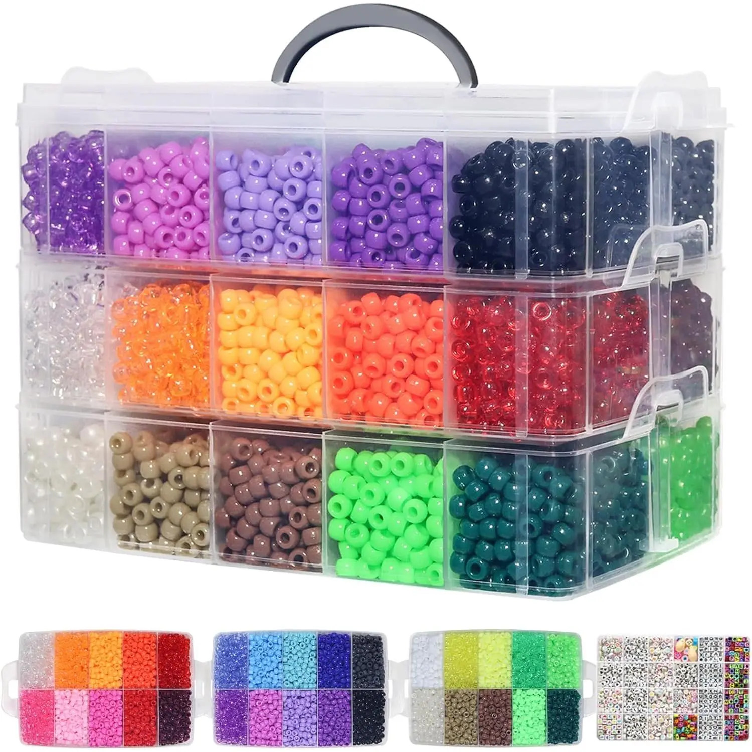 30 Color 12800PCS+ Kandi Pony Beads Bulk,Bead  Necklace Jewelry Making Hair Braiding Keychain Bracelets Making Kits,Pet Art Beads  Crafts Braids Girls