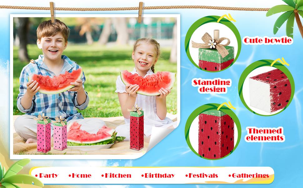 3 Pcs Hello Sweet Summer Table Block Signs Rustic Farmhouse Wood Lemon Centerpiece Blue Yellow Green Hello Summer Decorations for Tiered Tray Decor Home Office Kitchen Mantel Shelf Indoor