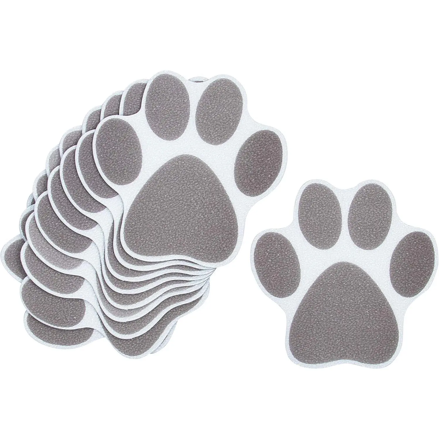 10 Pack Synthetic Adhesive Paw Print Bath Treads - Non-Skid Bathtub Stickers Appliques for Traction Enhancement in Bathrooms, Anti-Skid