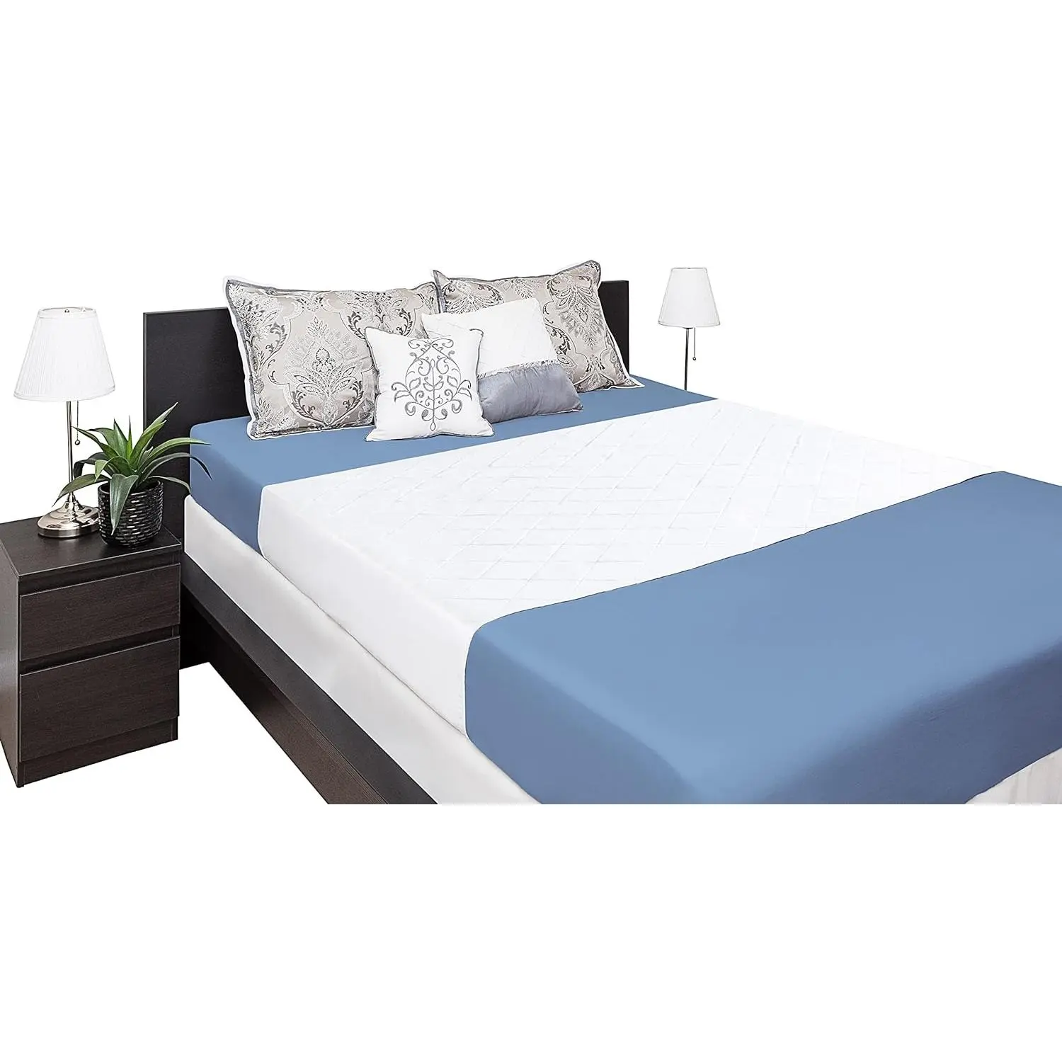 Washable Incontinence Bed Pad 36x60 – Soft, Absorbent & Waterproof Mattress Protector with Tuck-in Sides – Reusable Full/Queen Size Underpads for Kids, Adults, Seniors & Pets