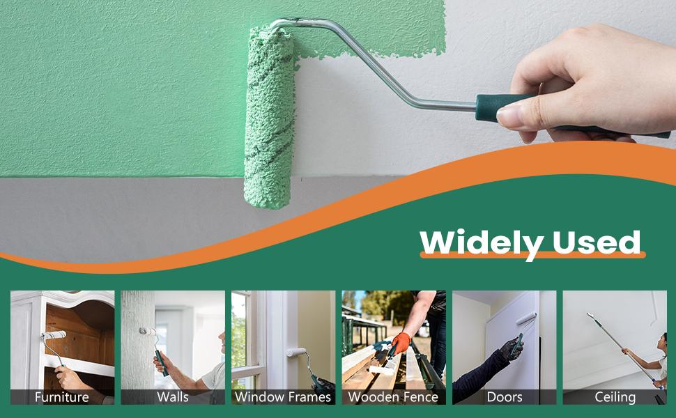 60 Pack 4 Inch Microfiber Paint Roller Covers with 2pcs Anti Rust Metal Roller Frames, Professional Grade Painting Tools for Walls, Ceilings, Furniture