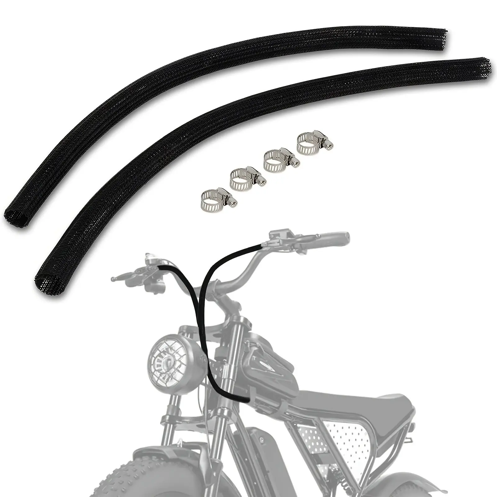 Electric Dirt Bike 500mm Wire Harness Protection Kit, Abrasion Protection, Cable Sleevings, Premium Cable Clamps for Surron Light Bee X, Talaria Mx3, Segway X160 X260, E-Bike Accessories