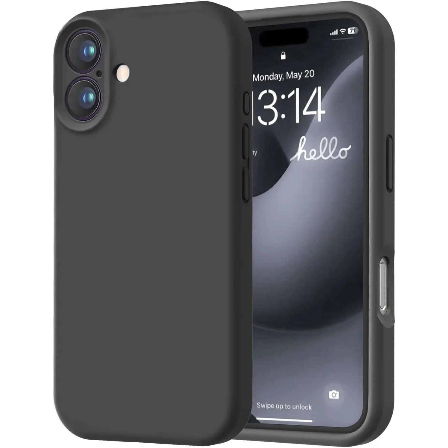 Designed for iPhone 16 Case, Premium Silicone with [Soft Anti-Scratch Microfiber Lining] Shockproof Protective Phone Case for Men Women Girls 6.1", Black