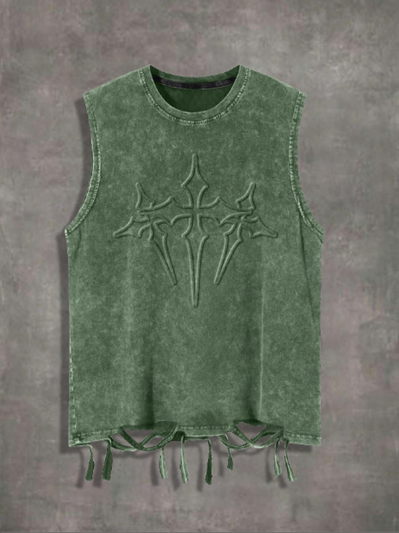 Men's Graphic Print Tank Top, Casual Street Sleeveless Round Neck Top for Summer, Men's Clothes for Daily Wear, Sleeveless Tank Tops, Cotton