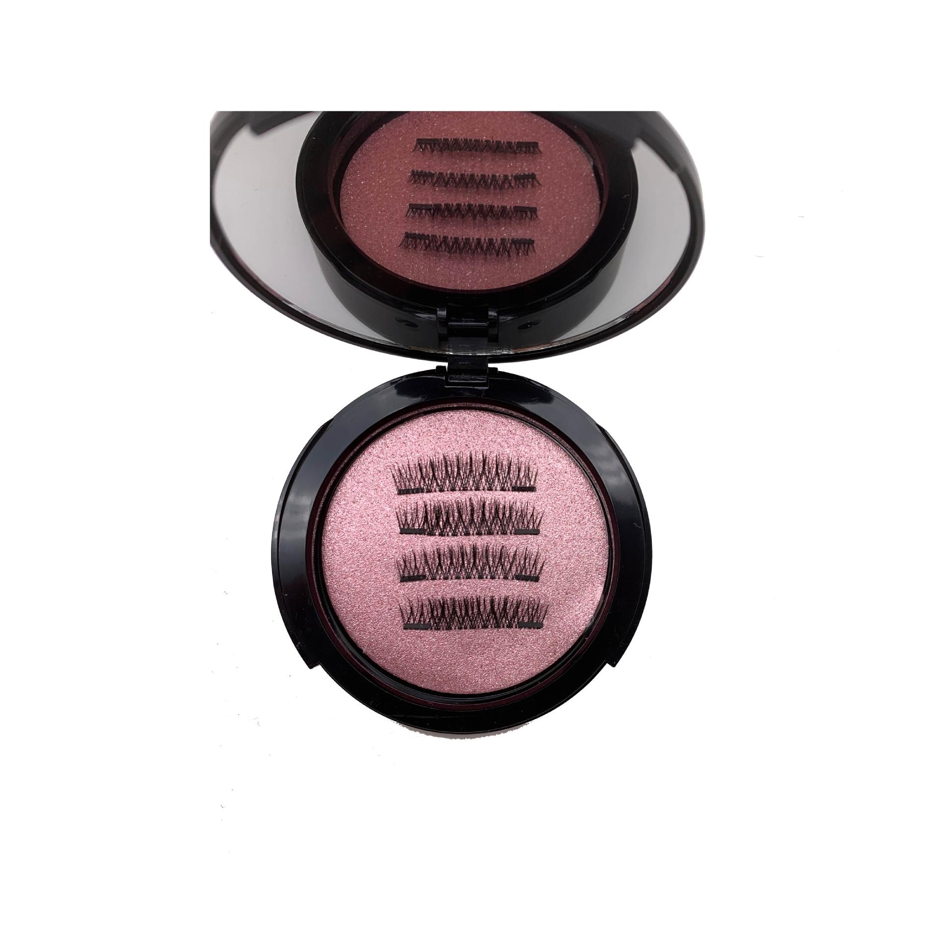 24P Half Eye Double Magnet Magnetic Eyelashes 16 Pieces with Clips Waterproof Reusable False Lashes for Party Daily Use