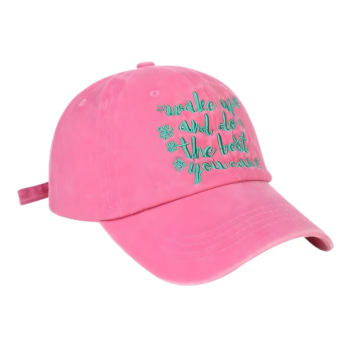 Retro Vintage Washed Cotton Soft Baseball Cap, Motivational Phrase “Wake Up And Do The Best You Can” Embroidery Dad Hat, Breathable Sun Visor Hat For Summer Outdoor, All Match Streetwear Casual Hat, Ideal Small Gift For Friends Couple mini