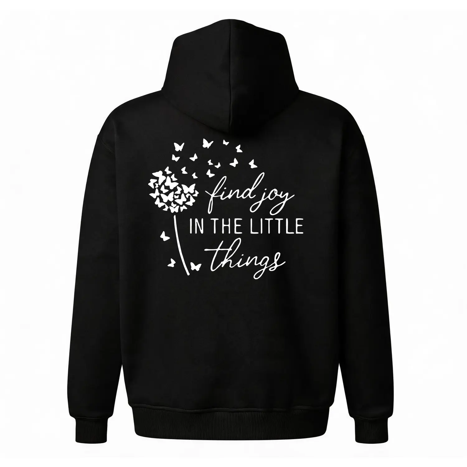 "Find Joy In The Little Things" Hoodie, Oversized Y2K Butterfly Sweatshirt, Vintage 90s Inspirational Pullover, Cozy Fleece Unisex Top, Minimalist Mental Health Casual Wear, Healing Gift for Her