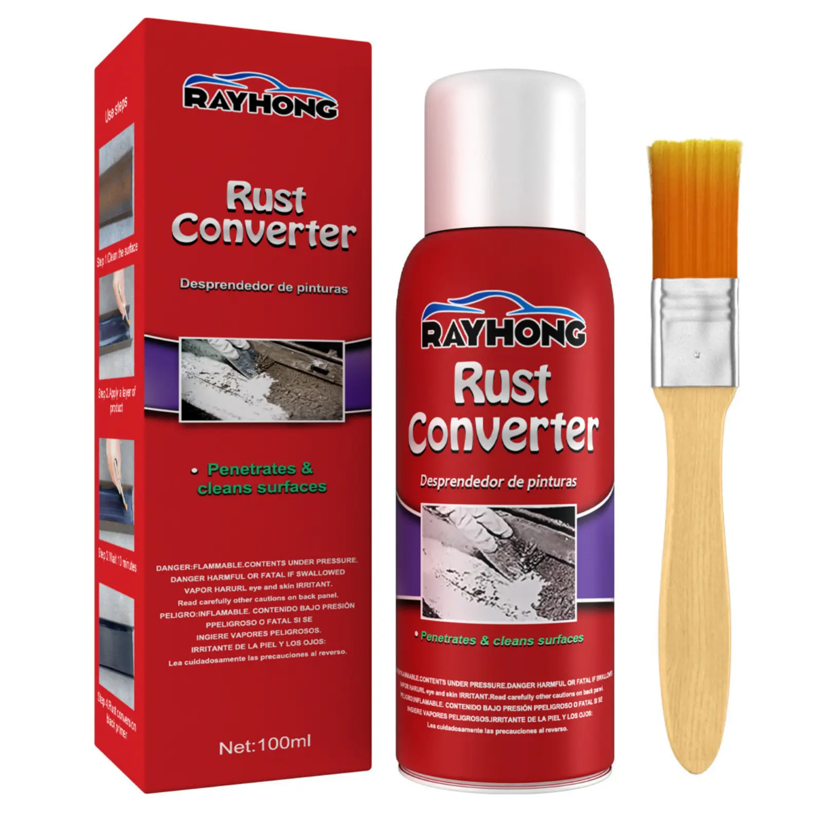 Rayhong Rust Converter, Rust Free Primer Rust Protective Agent For Metal Parts Of Automobile Chassis Corrosion