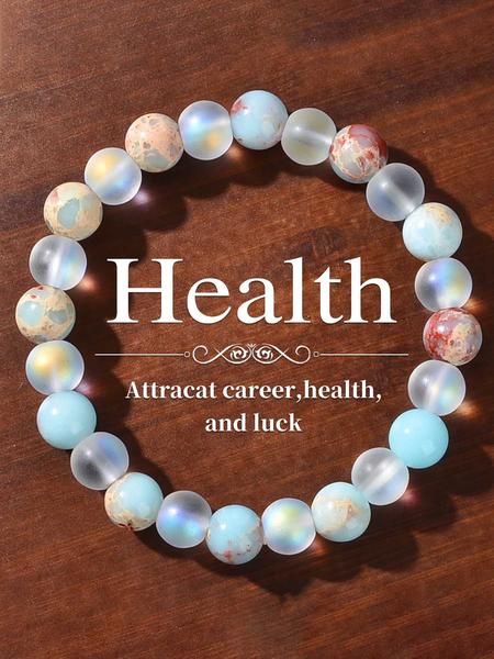 Bohemian Style Faux Shoushan Stone Beaded Elastic Bracelets, Vintage Colorful Handmade Couple Jewelry, Casual Natural Stone Accessories, Exquisite Bracelet, High Quality Bracelet