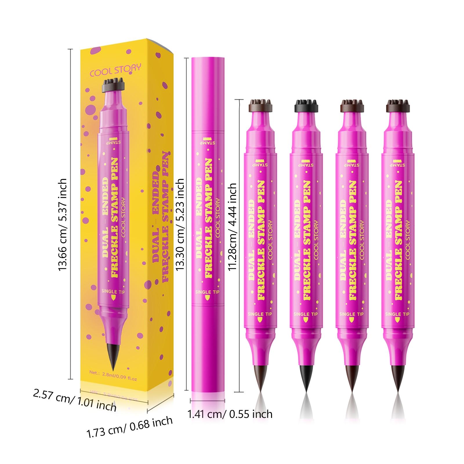 Waterproof Sweat-Resistant Temperature Tattoo Stamp Pen, Lightweight Liquid Formula, Precision Application Tool, Dual-Ended Design, 4 Colors Available