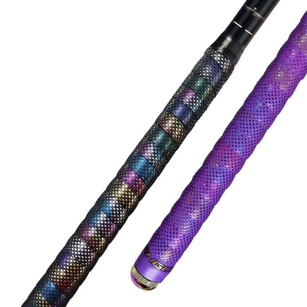 Rainbow PU Anti-Slip Fishing Rod Handle Grip, Multi-Functional Quick-Dry Wrap Band, Excellent Grip, Sweat-Absorbing, Durable Fishing Gear Accessory