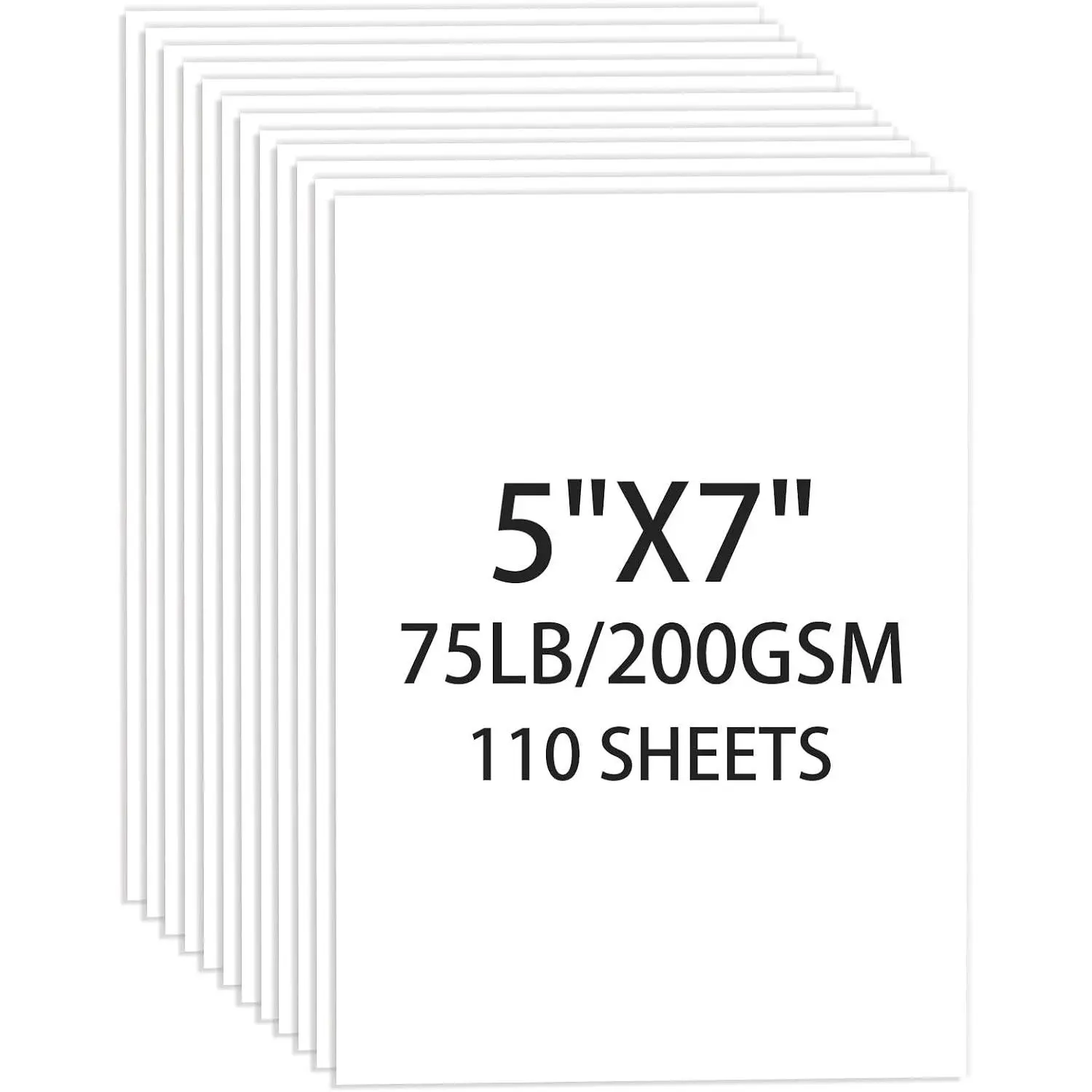 5x7 White Cardstock 75lb/200gsm Heavyweight - 110 Sheets Blank Index Cards for Printer, Greeting, Invitation, Thank You Cards & PostcardsGift