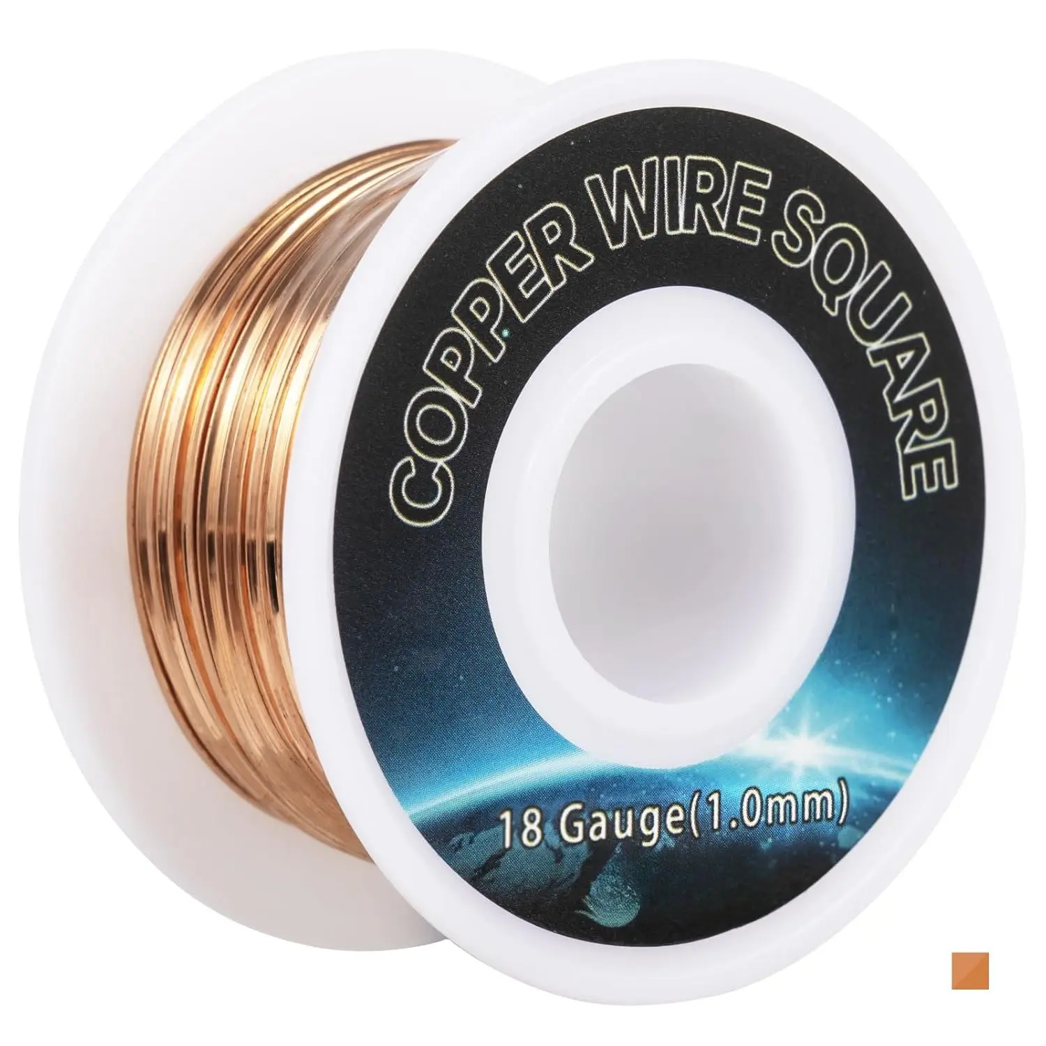 18 AWG Square Copper Wire - 1.0x1.0mm  Craft Wire, 30ft - Wire Wrapping, Beading, Earrings, and Small DIY Projects