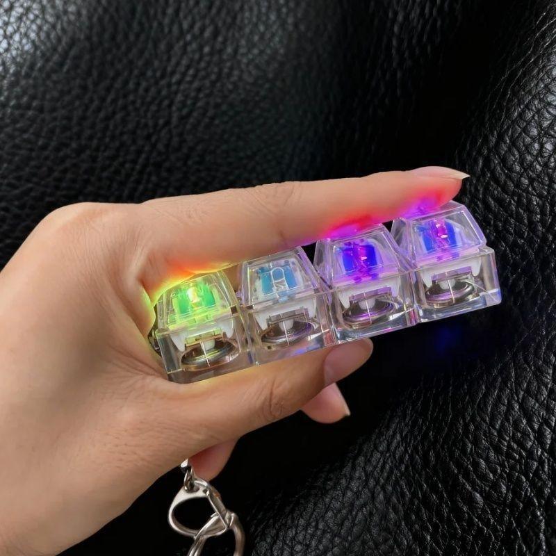 keyboard fidget clicker keys decompression toy keychain pendant