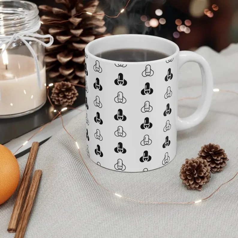 Penis Pattern Mug - Funny 11oz Mug, Bachelorette Party Gift, Funny Dick Coffee Mug, Meme Coffee Mug, Gifts for Gay Men, Penis Coffee Mug
