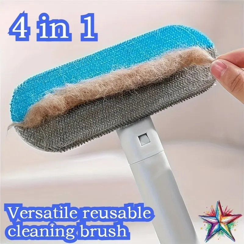 Reusable Pet Hair Cleaning Brush with Glass Scraper, Multi-Function Lint Remover Cleaner for Carpets, Sofas, Clothes, Glass, Floor, Home Cleaning Tool