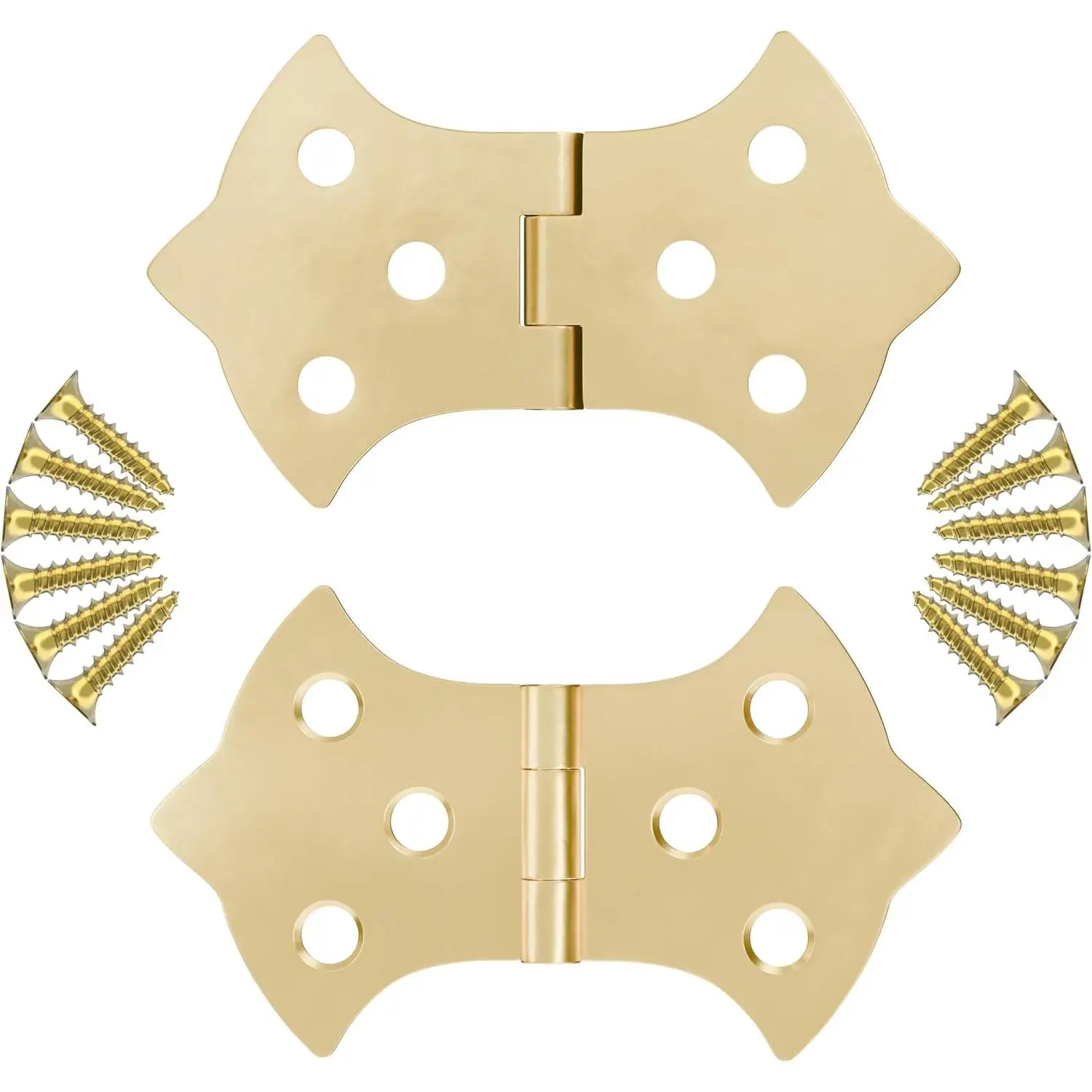 Brass Butterfly Hinges - 3-1/8" x 1-7/8" - Pack of 2 - Decorative Hinges for Cabinet Doors, Trunks and Boxes - BH10-SB (1)