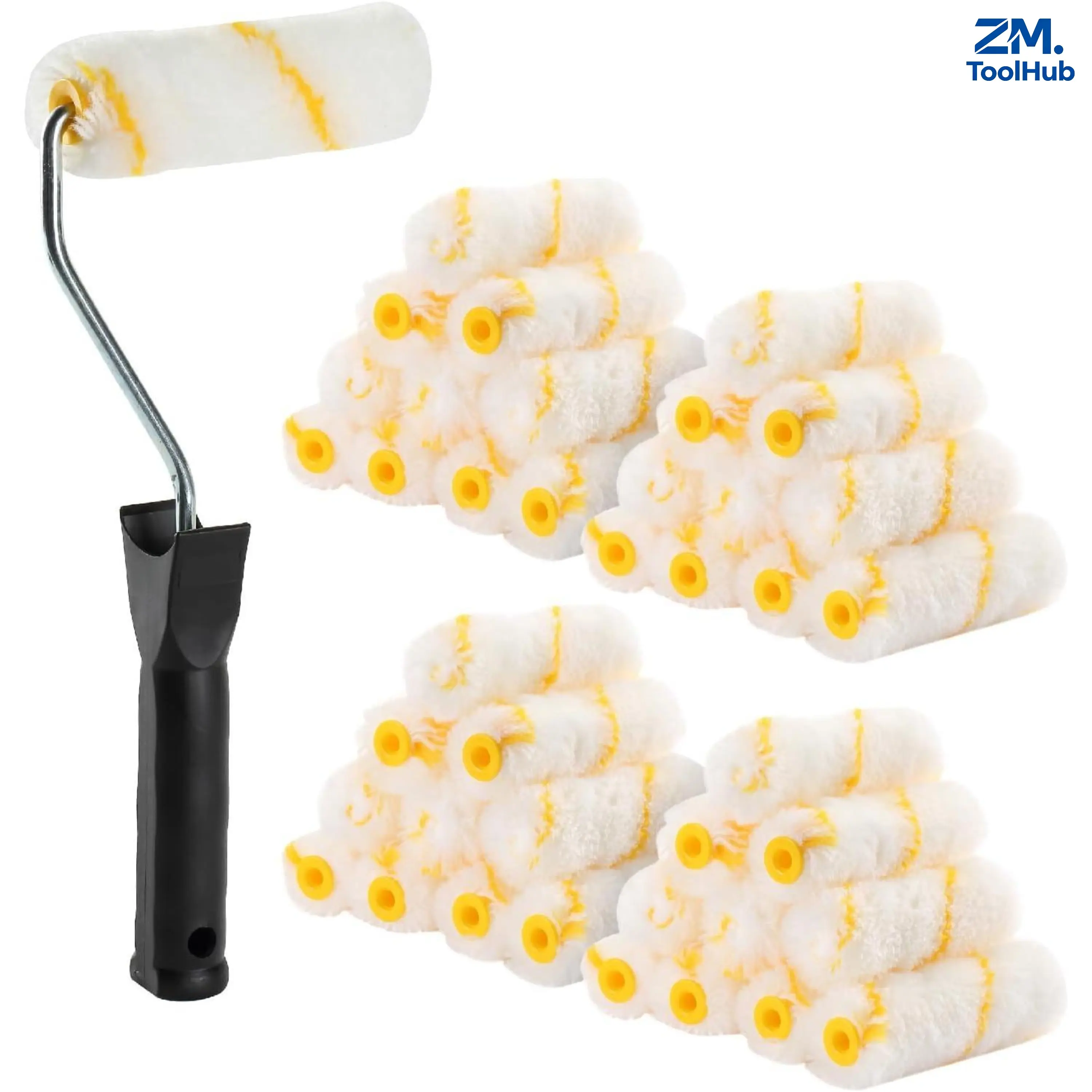 4 inch Paint Rollers with 40 Replacement Roller Covers, Multipurpose Paint Applicator for Interior Wall Ceiling Home DIY Painting Projects