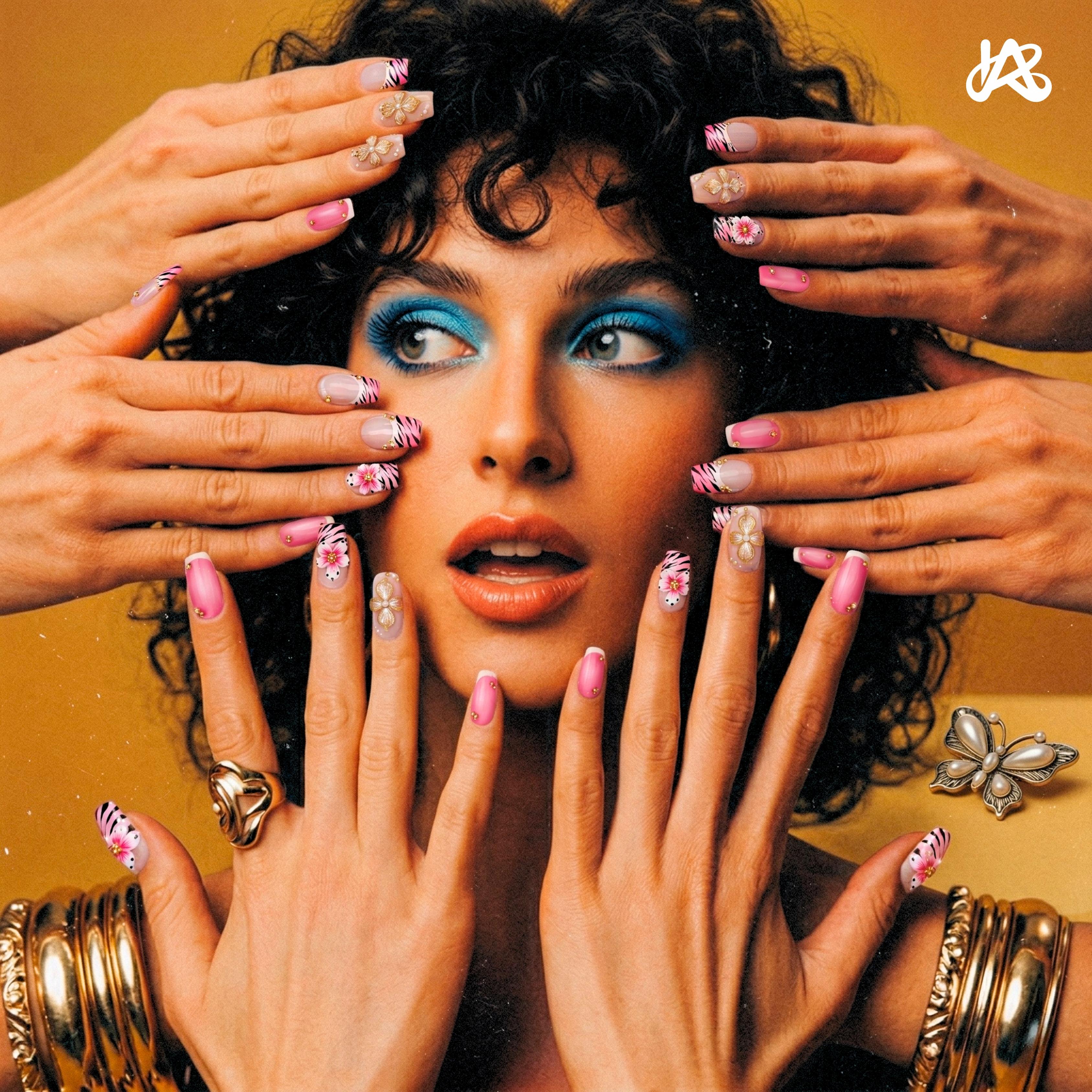 Short Square Press-On Nail Series. Featuring a unique silhouette, this collection of pre-designed acrylic nails showcases a stylish and avant-garde color palette. Requiring no filing or shaping, they are the ideal choice for DIY manicures at home Butterf