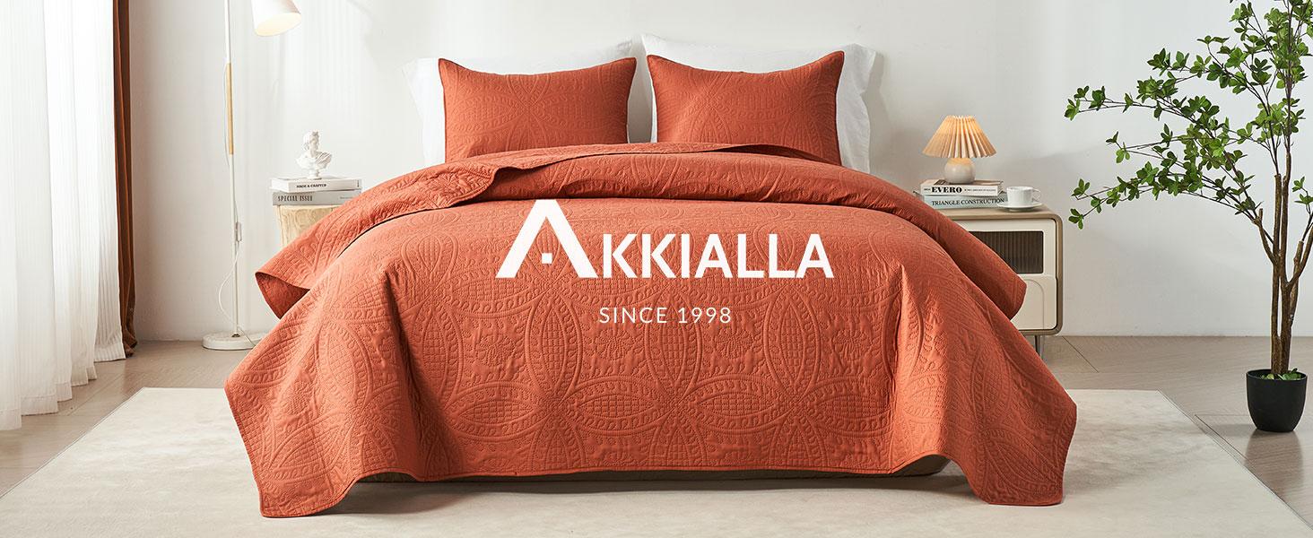 Queen Bedding Set,Burnt Orange Ultrasonic Full/Queen Set,Lightweight Soft Bedspread Coverlet,Style Coin Pattern Bed Cover for All,3 Piece(1,2 Pillow Shams)