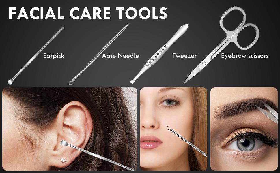 Manicure Set - 19 in 1 Professional Nail Clippers Pedicure Kit, Manicure Tool Kit, Stainless Steel Facial Grooming Set Kit, Gift Idea for Women, Men, Girls, Teens, Black springtok