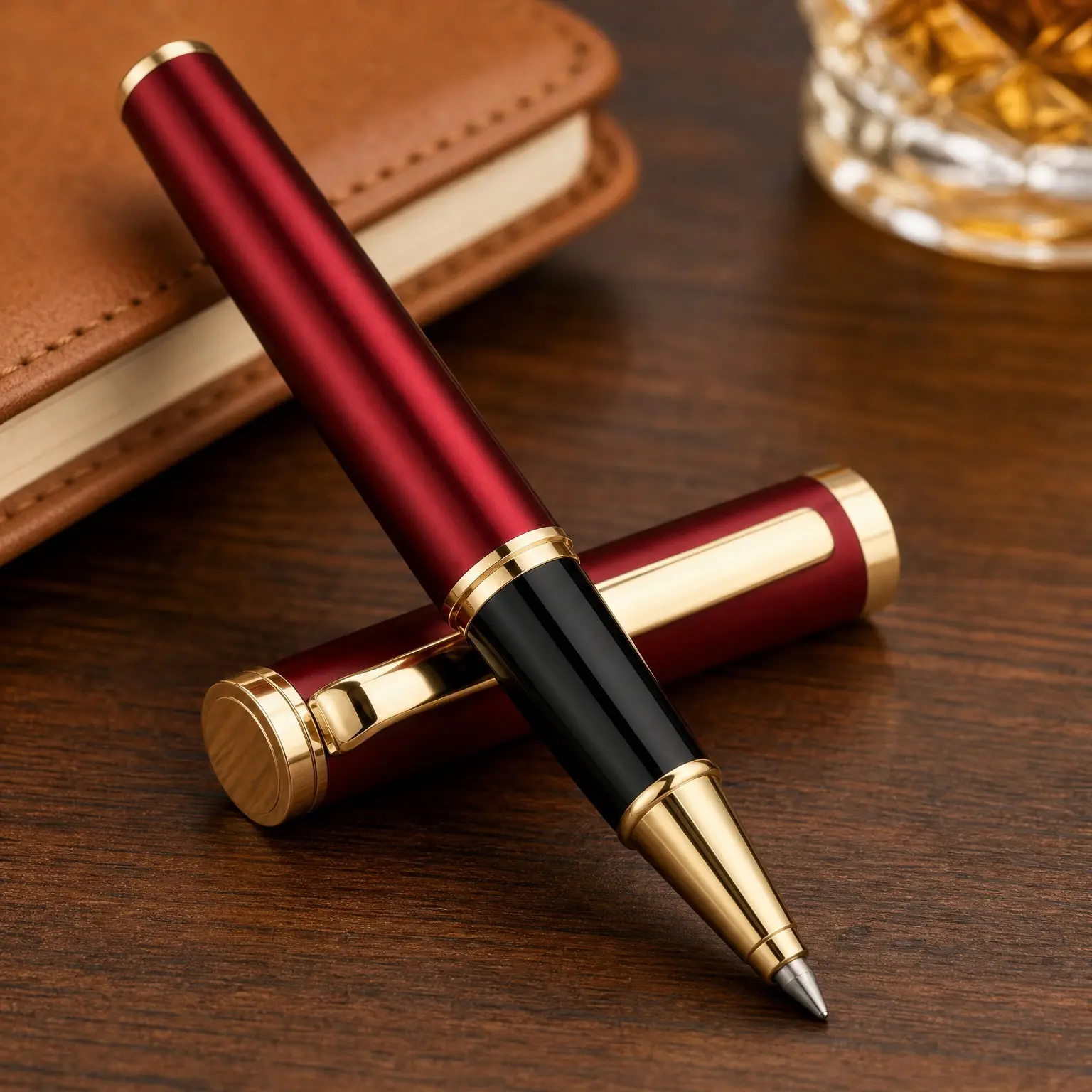 Luxury Rollerball Pen, 24K Gold Trim, Elegant Design, Schneider Ink Refill, Best Rollerball Pen Gift Set for Men & Women, Professional Executive Office PensGift