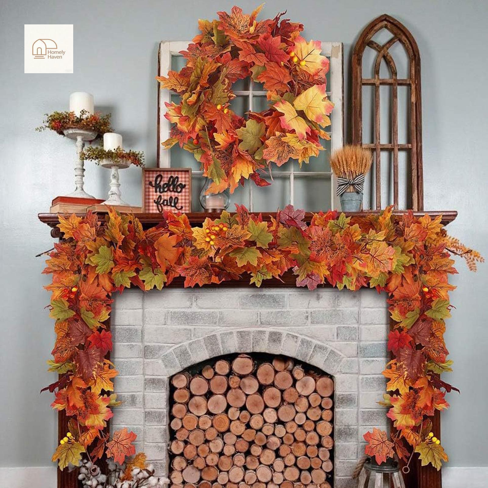 Fall Vines, Artificial Maple Leaves Garland Hanging Vines Holiday Home Decor Party Favor