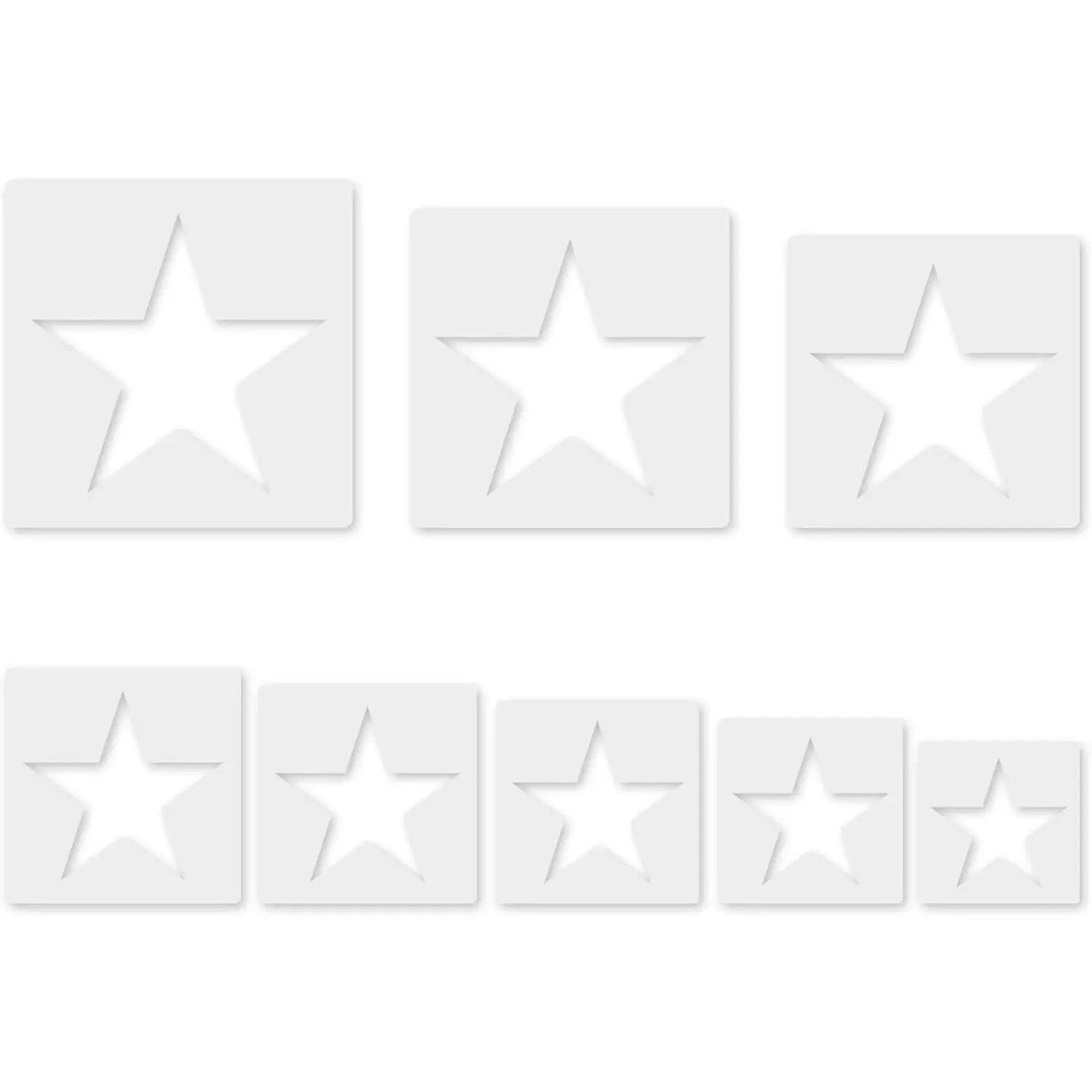 Star Stencil, 8 Pcs Different Size Star Stencils, Stars Template Stencil, Large Stencil for Spray Painting, Painting Template for Fabric Walls Arts Paper