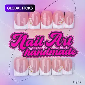 Delicatething Y2K-Style Duckbill Square Nail Set, Handmade Press Ons French-Design Nail Art Tools Set, Includes Jelly Glue, Crystal Stick and File, Perfect Gift for Women #GLOBAL PICKS