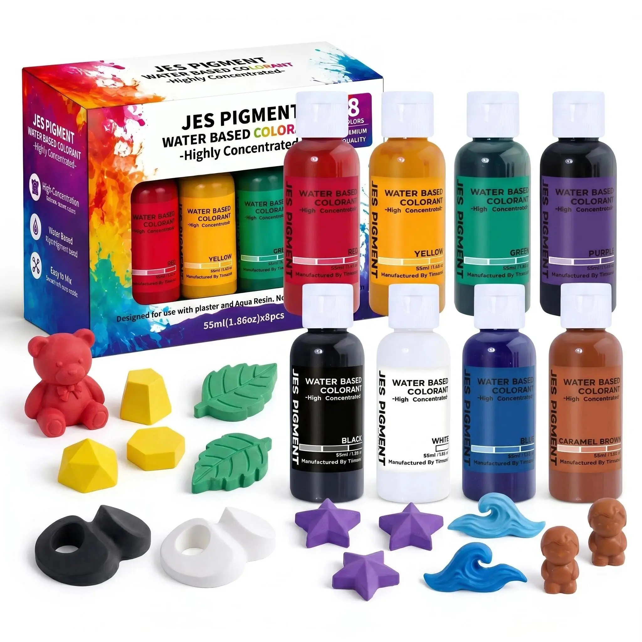 8 Colors/set High concentration Cement, Jewelry Casting Tools, Each bottle 55ml/1.86oz Plaster Water- based Pigment, Only Suitable For Toning Colors For Cement, Gypsum powder, Plaster, DIY Terrazzo Pigment, Coloring Supplies