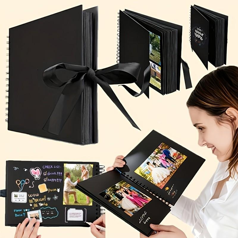 DIY Memory Scrapbook Album, Thick Cardstock Pages, Leather Craft Book, Perfect Gift for Weddings, Anniversaries, Birthdays