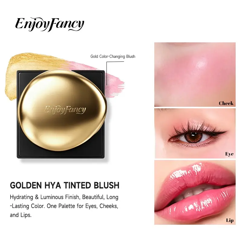 Enjoyfancy Ph Color-Changing Blush, Temperature Adaptive Tinted Blush, Lightweight Blendable Long Lasting Face Makeup, Perfect for All Skin Types