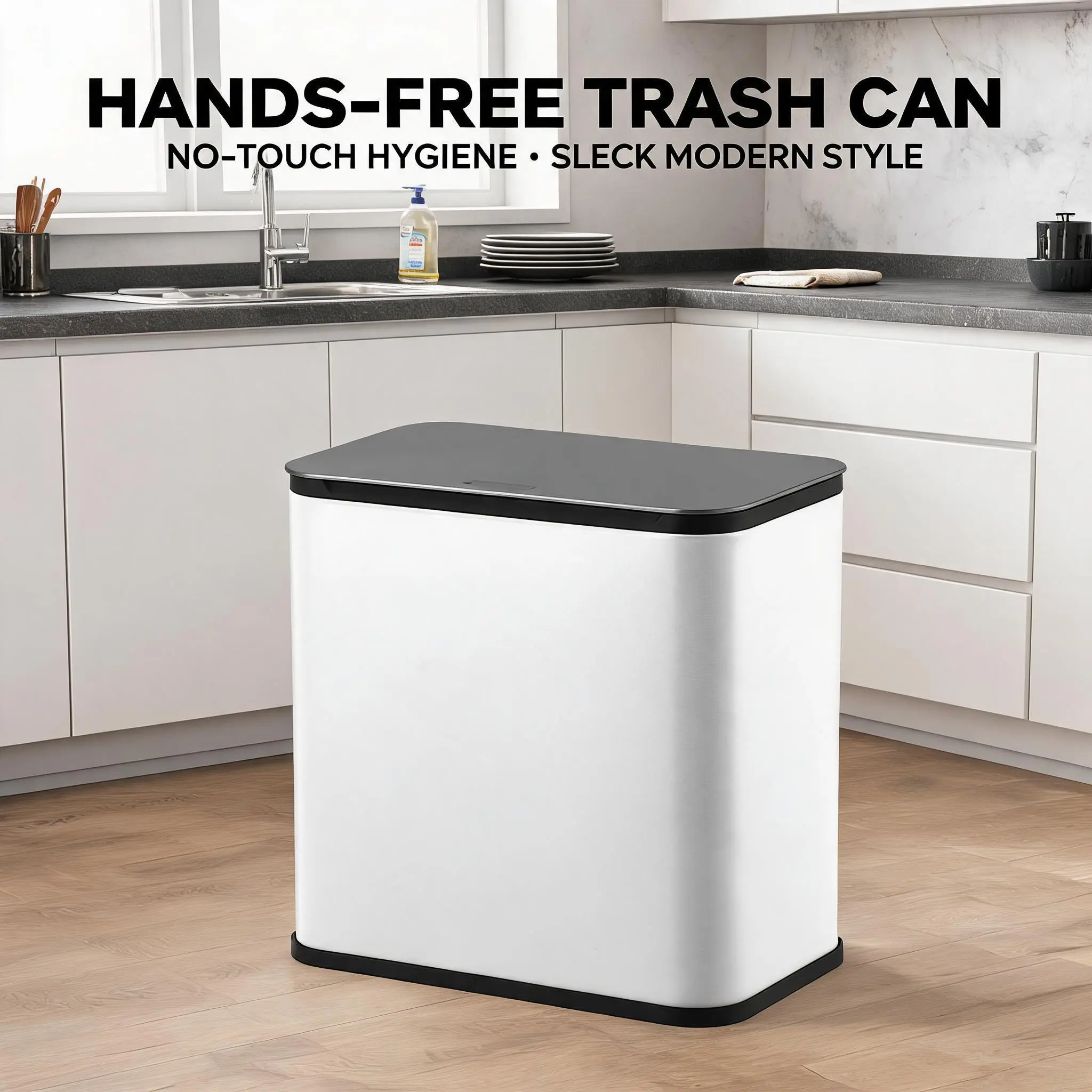 Garvee Odor Control Compost Bin – Stainless Steel Hanging Trash Can 1.3 Gallon Charcoal Filter Lid Removable Inner Bucket Compact Waste Bin for Kitchen Countertop Under basin Small Spaces Recycling