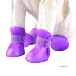 Soft Silicone Dog Rain Boots, Anti-slip Dirt-proof Pet Shoes All Season Footwear for Large Breeds