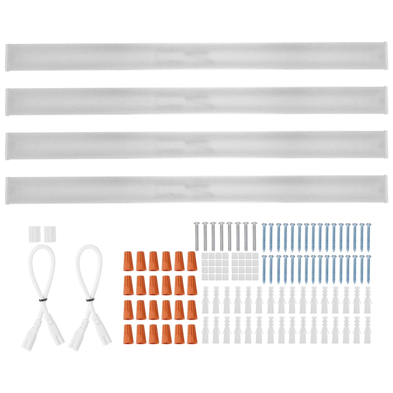8FT LED Wraparound Light, 110W 10,000LM, Flush Mount LED Shop Light, 4 Pack 6500K Daylight LED Kitchen Ceiling Lighting Fixtures, for Garage Office Laundry Fluorescent Tube Replacement, FCC