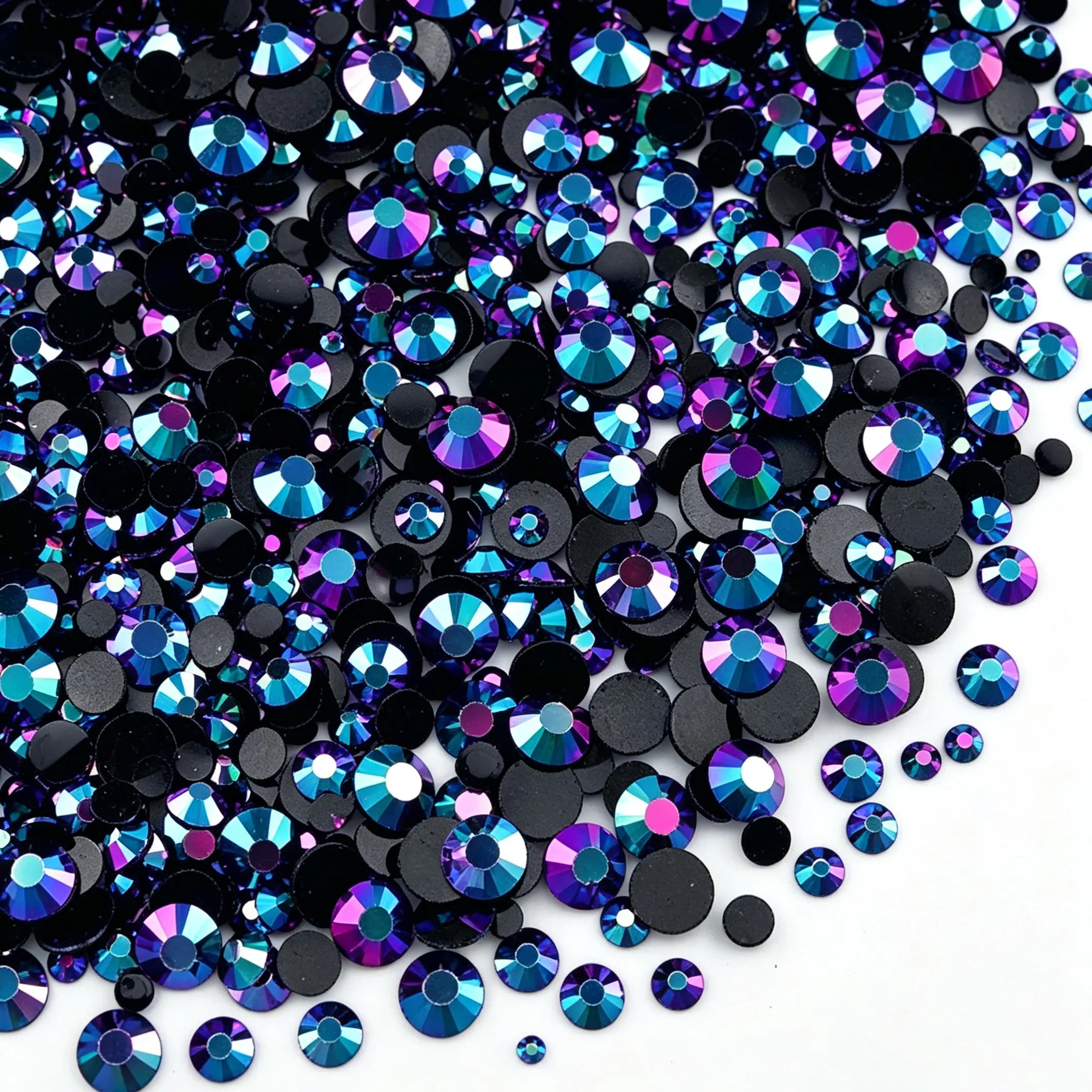5000pcs/2000pcs Jelly Crystal Rhinestones, Ab Color, Mixed Size 3mm/4mm, Dazzling Gems for Crafts, Flat Back Resin Rhinestones