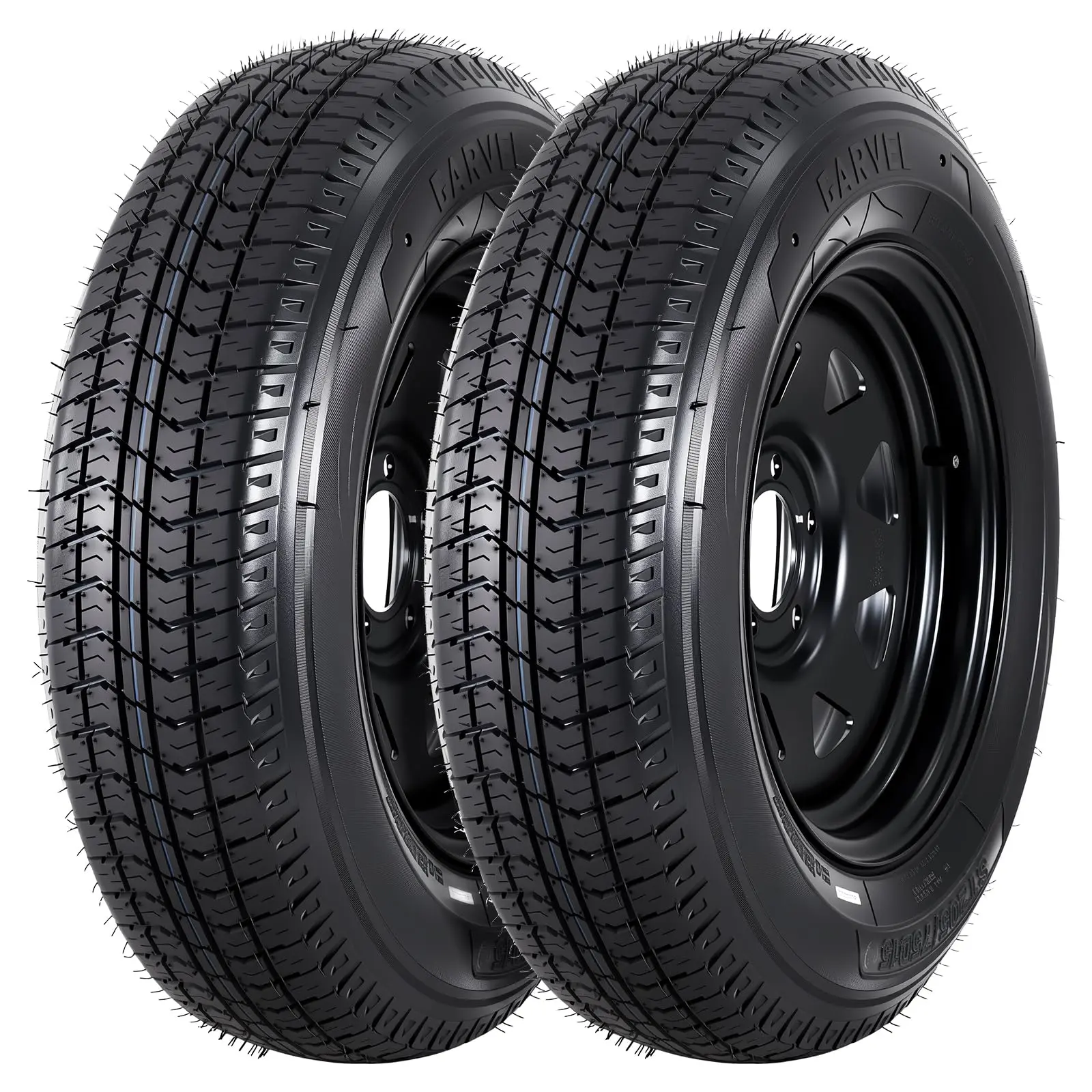 2PCS ST205/75D15 Trailer Tire and Wheels 5 Lug on 4.5 in PCD 15" Rims Load Range C 2PCS ST205/75D15 Trailer Tire and Wheels 5 Lug on 4.5 in PCD 15" Rims Load Range C