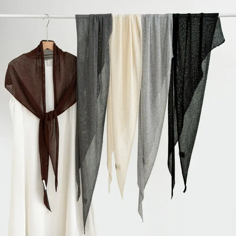 Tencel Lyocell Triangle Shawl, Hollow Out Sun Protection Shrug for Spring & Summer, Stylish Versatile Air Conditioning Shoulder Wrap