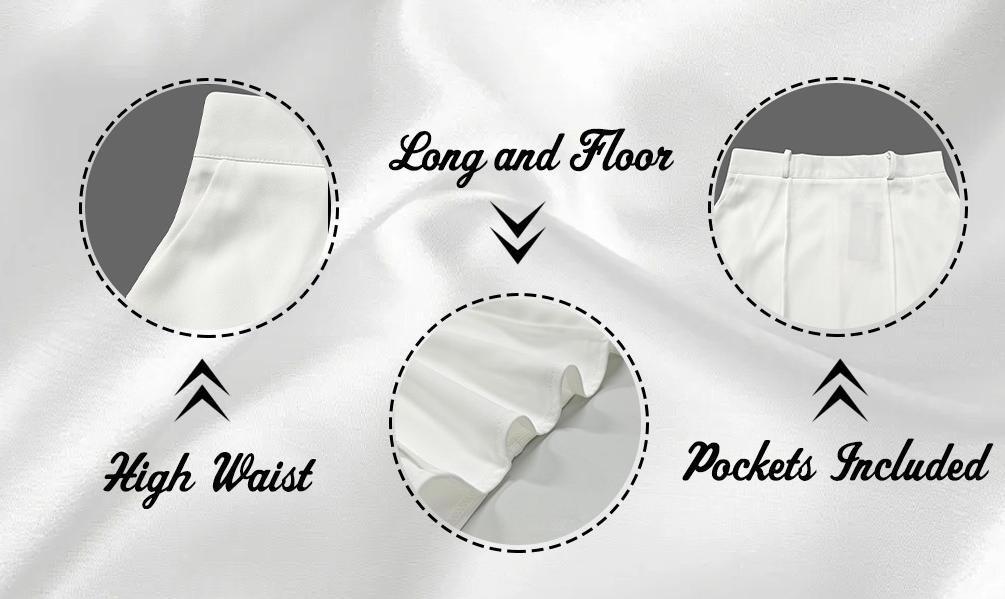 UOOZEE Women's 2026 New Autumn Spring Old Money H-Shaped Basic Womenswear Maxi Skirt, Minimalist Solid Loose Fit Zipper Elegant Daily Outings Date Night Outfit, Commuting Bottoms with Pockets