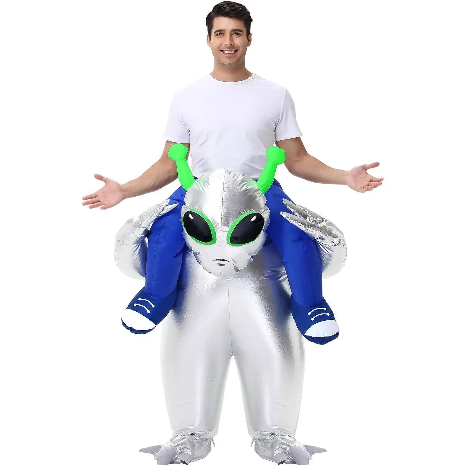 Inflatable Alien Costume for Adults, Blow Up Ride-On Halloween Suit for Men Women, Funny Cosplay Party Outfit(Gift)